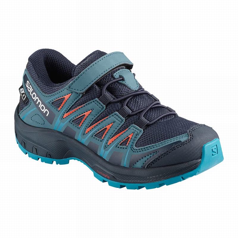 Salomon Singapore Kids Hiking Shoes - XA PRO 3D CSWP K Navy/Blue | 12946-DMIU